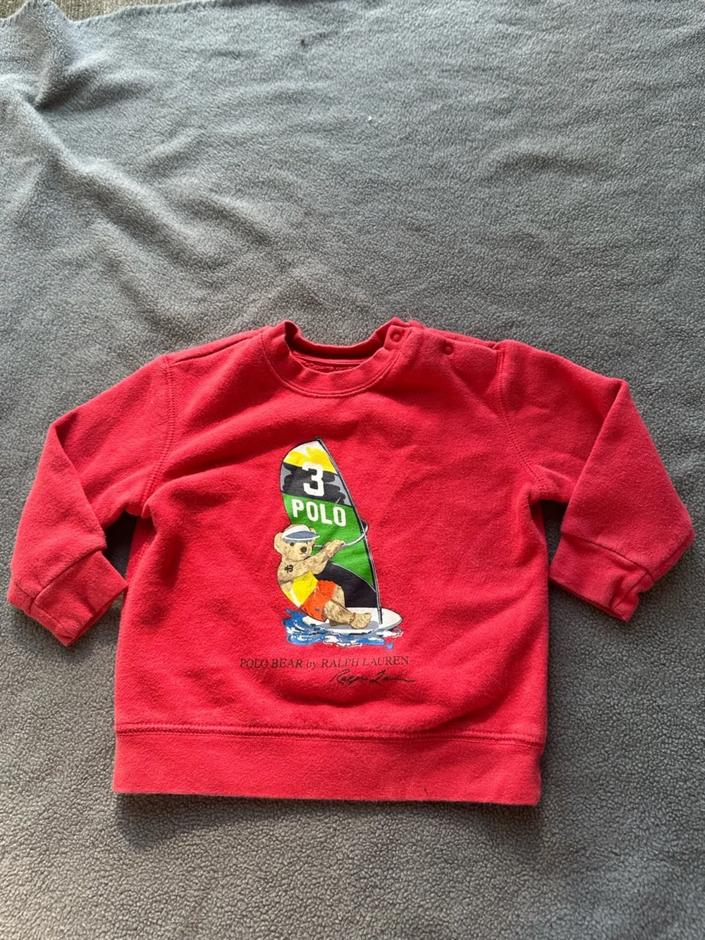 Ralph Lauren Red Polo Bear Crewneck Sweatshirt - Kids